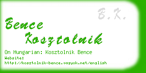 bence kosztolnik business card